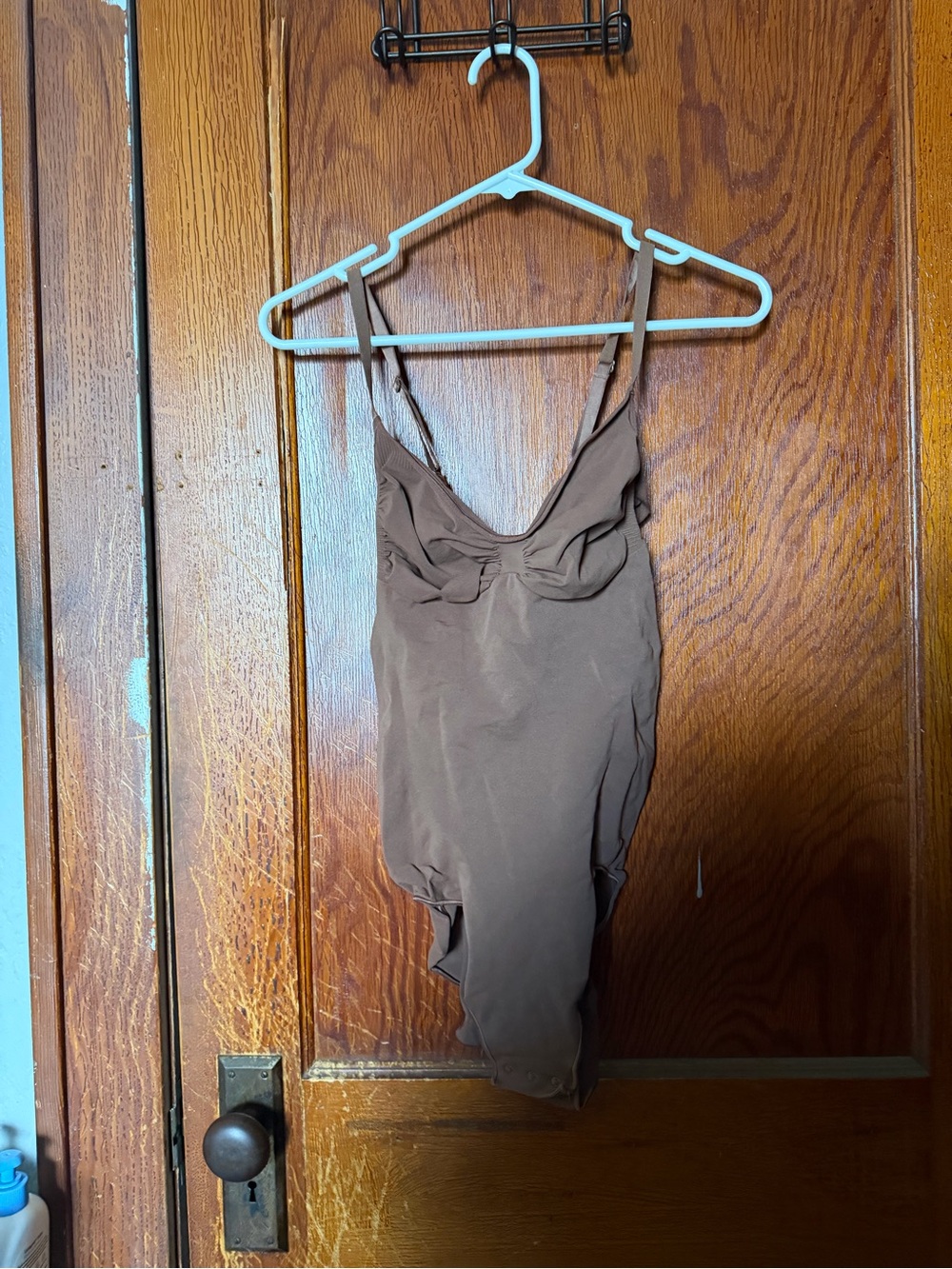 SKIMS Brown Scoop Neck Shapewear Bodysuit
